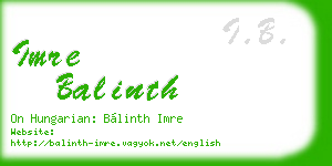 imre balinth business card